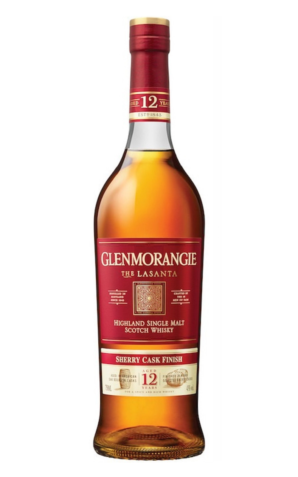 Glenmorangie The Lasanta Sherry Cask Finish Aged 12 Years Highland Single Malt Scotch Whisky 格蘭傑蒸餾廠 勒桑塔 12年雪莉桶單一麥芽蘇格蘭威士忌