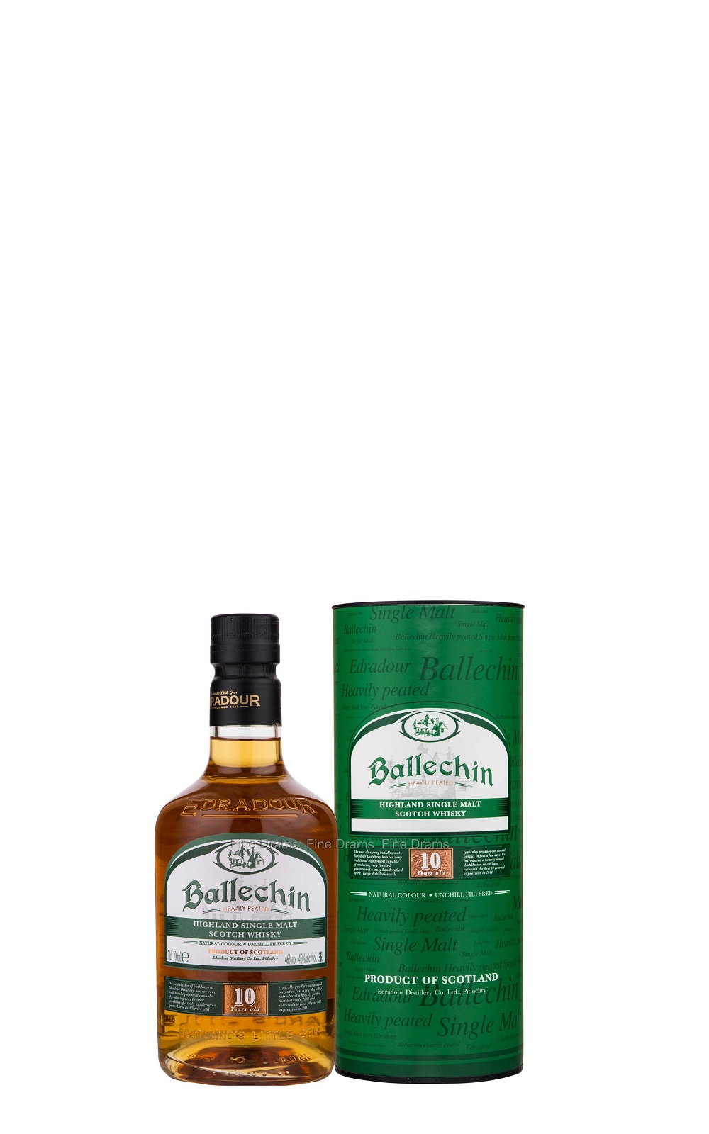 Edradour Distillery Ballechin 10 Years Old Heavily Peated Highland Single Malt Scotch Whisky 艾德多爾蒸餾廠 巴拉罕 10年泥煤高地單一麥芽蘇格蘭威士忌