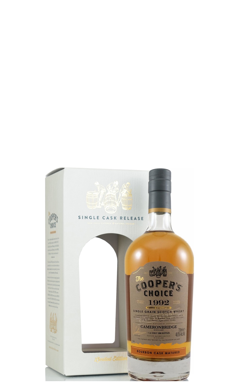 The Cooper s Choice Cameronbridge 1992 28YO 115061 Bourbon Cask Scotch Whisky 酷選大師 卡麥隆橋 1992 28年 115061波本桶單一桶蘇格蘭威士忌