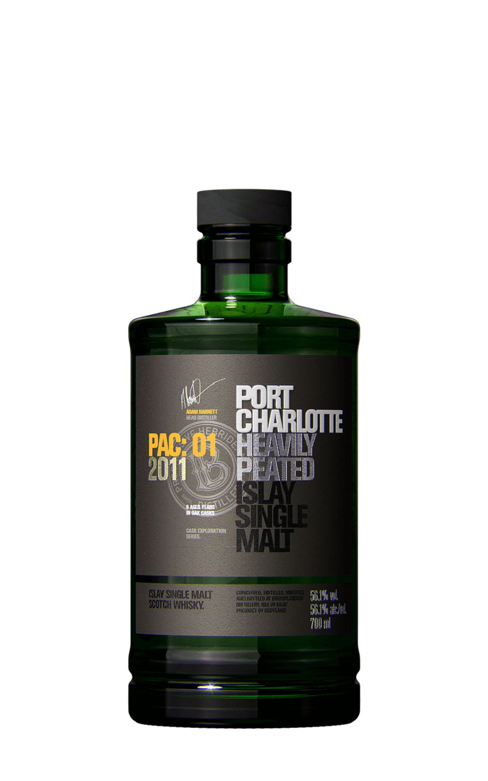 Bruichladdich Distillery Port Charlotte PAC 01 2011 Heavily Peated Islay Single Malt Scotch Whisky 布萊迪蒸餾廠 波夏系列 PAC 01 2011 艾雷島單一麥芽蘇格蘭威士忌