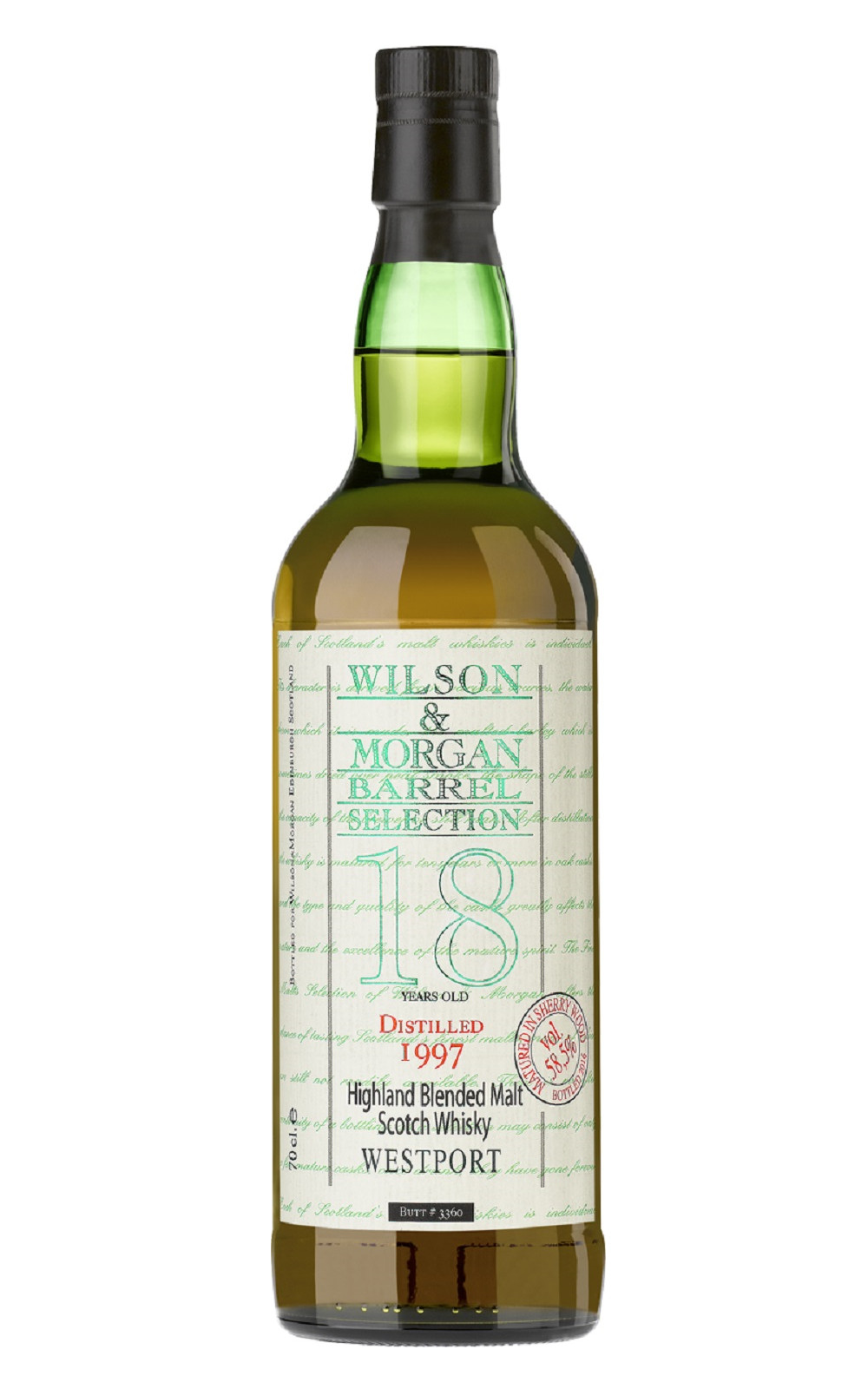 Wilson Morgan Barrel Selection Westport 1997 18 Years Old Matured in Sherry Wood Highland Blended Malt Scotch Whisky 威爾森 x 摩根獨立裝瓶廠 港景 1997 18年雪莉桶 調和麥芽蘇格蘭威士忌