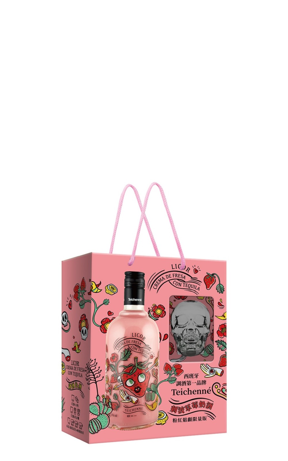 Teichenne Licor Crema de Fresa Con Tequila Gift Box 蝶香奈 草莓香甜奶酒 附分酒器禮盒版