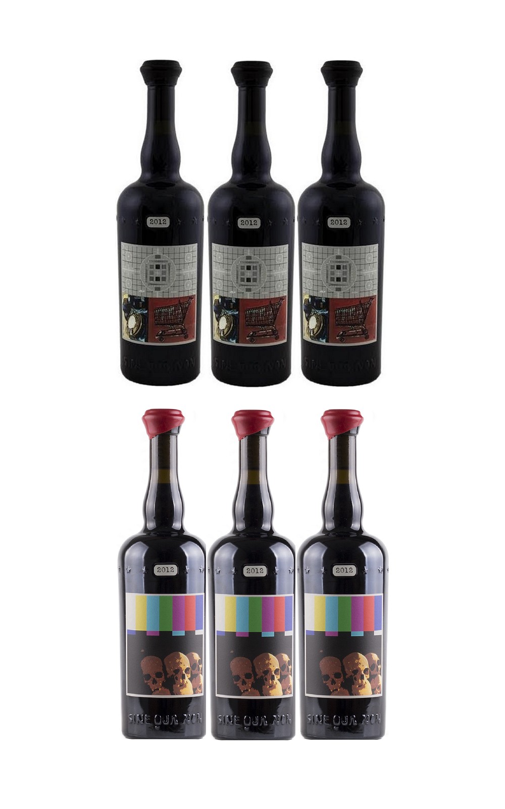Sine Qua Non Touche Syrah Rattrapante Grenache 6 Bottles Set 2012 辛卡儂酒莊 撫觸希哈 追時格那希 六入木箱收藏組