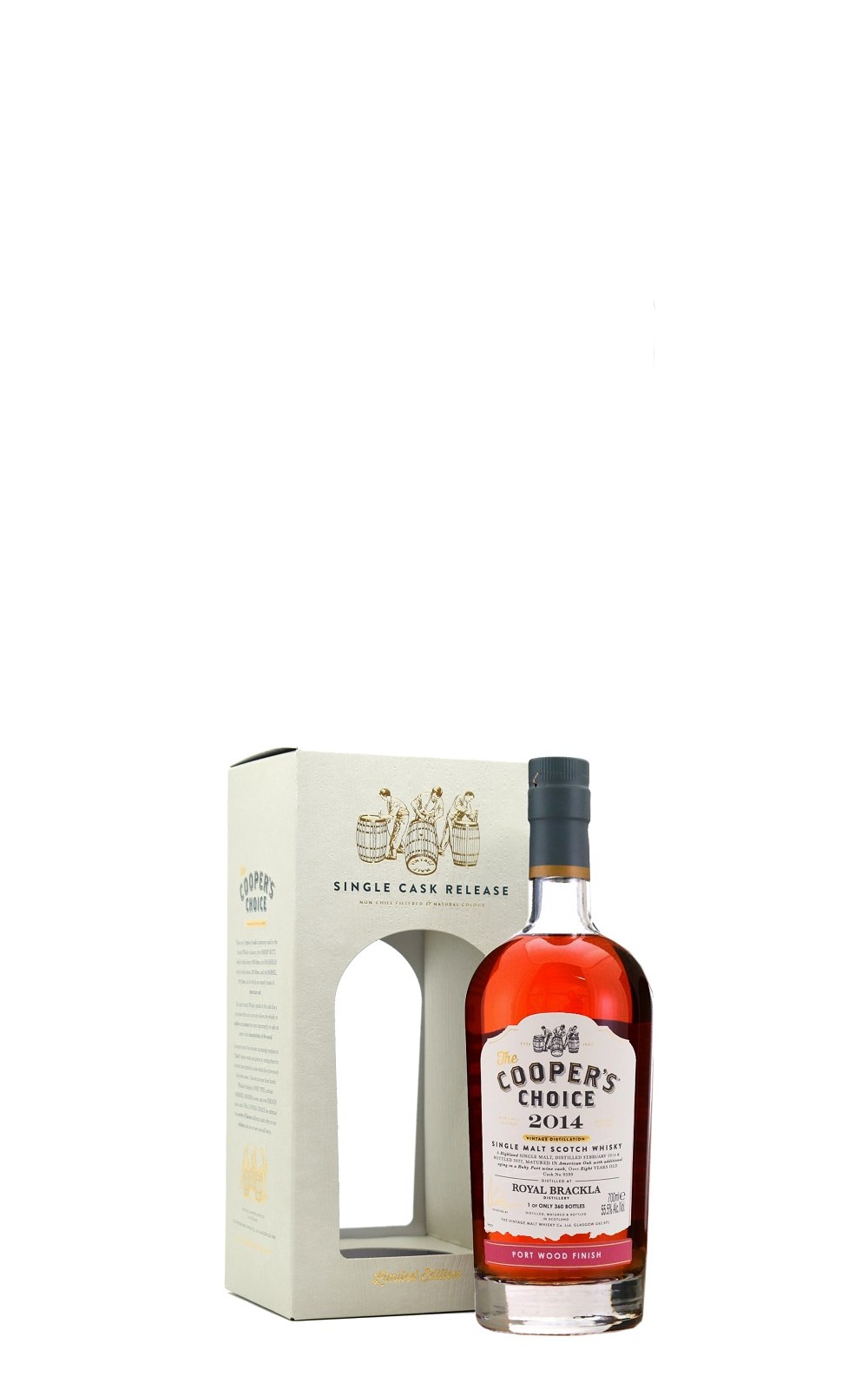 The Cooper s Choice Royal Brackla 2014 8 Years 9599 Port Wood Finish Single Malt Scotch Whisky 酷選大師 皇家柏克萊 2014 波特桶 8年單一麥芽蘇格蘭威士忌