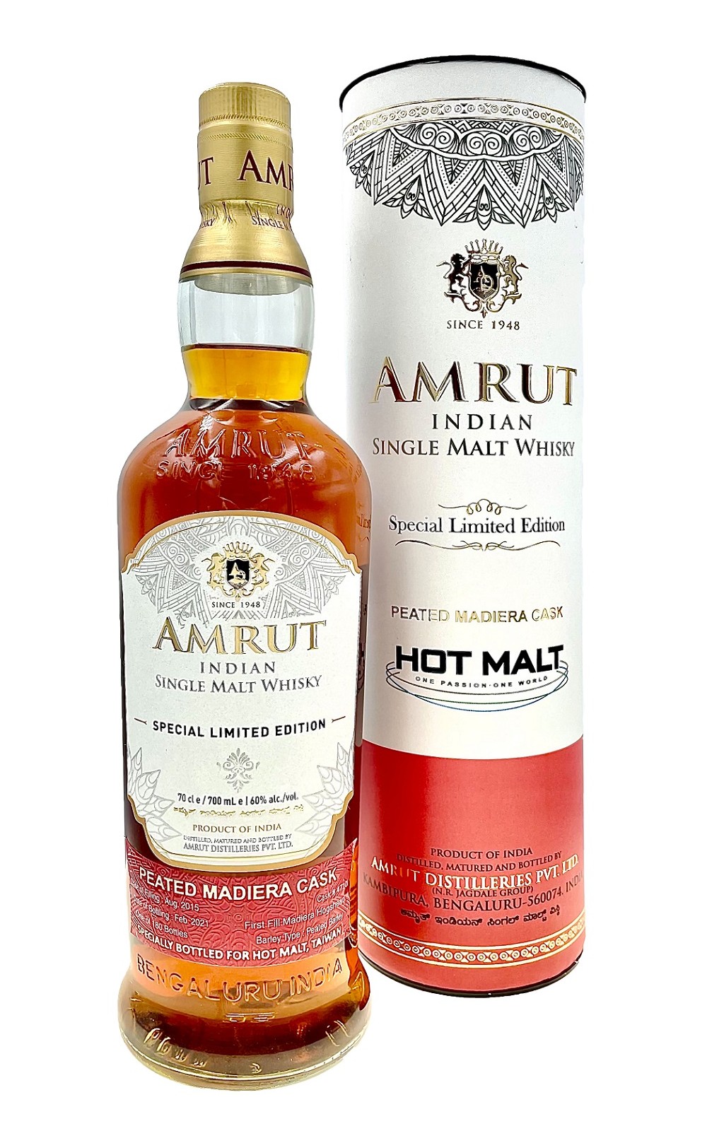 Amrut Peated Madiera Cask Special Limited Edition Indian Single Malt Whisky 雅沐特蒸餾廠 泥煤馬德拉 台灣專屬款 單桶單一麥芽印度威士忌