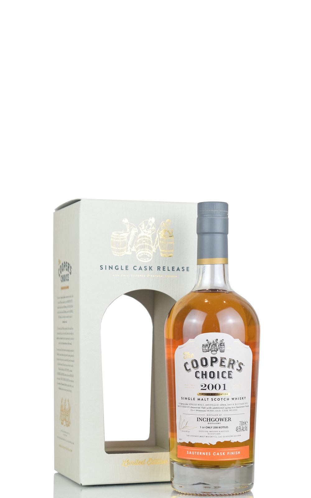 The Cooper s Choice Inchgower 2001 19YO 9334 Sauternes Cask Single Malt Scotch Whisky 酷選大師 英尺高爾 2001 19年 9334 索甸桶單一桶蘇格蘭威士忌