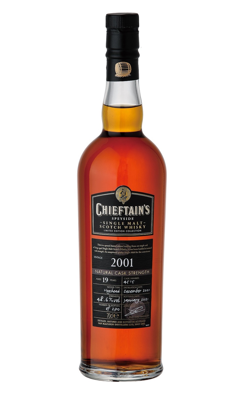Chieftain s 2001 Aged 19 Years Natural Cask Strength Speyside Single Malt Scotch Whisky 老酋長 2001 錢鼠版 19年單桶原酒 單一麥芽蘇格蘭威士忌