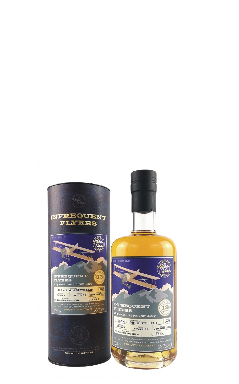Alistair Walker Whisky The Infrequent Flyer “Glen Elgin 2008 Single Malt Scotch Whisky 亞力斯岱 沃克威士忌 The Infrequent Flyer 格蘭愛琴 2008 單一麥芽蘇格蘭威士忌