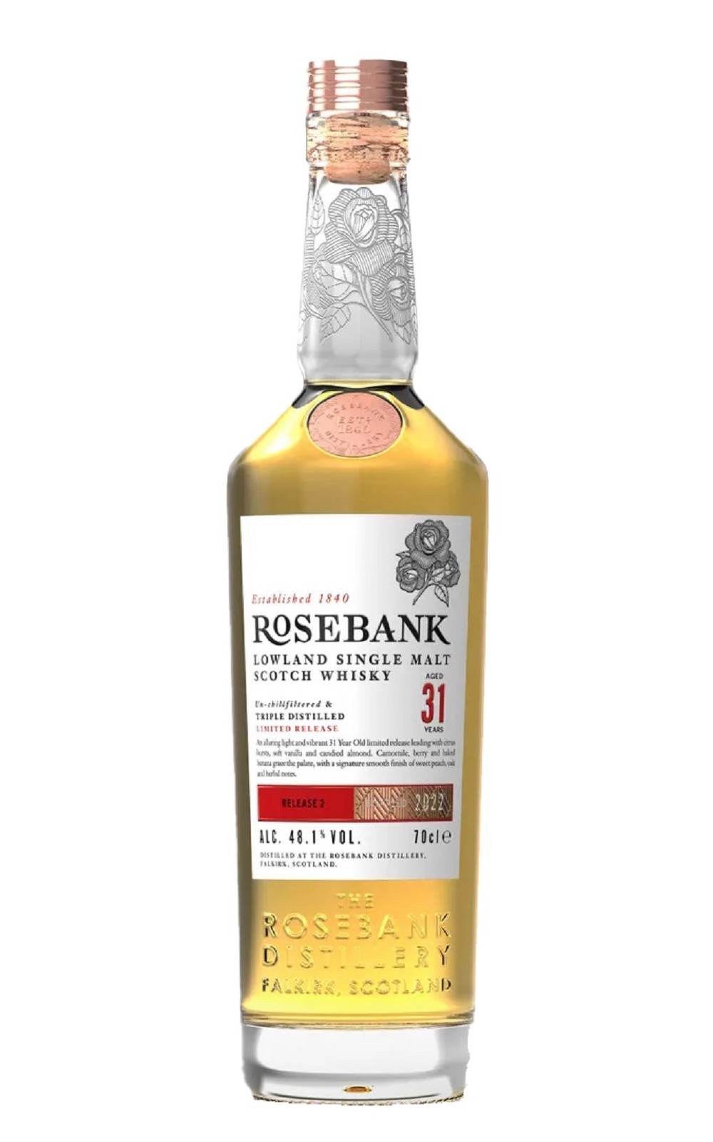Rosebank Distillery Aged 31 Years Lowland Single Malt Scotch Whisky Release 2 玫瑰河畔蒸餾廠 31年低地單一麥芽蘇格蘭威士忌 第二版