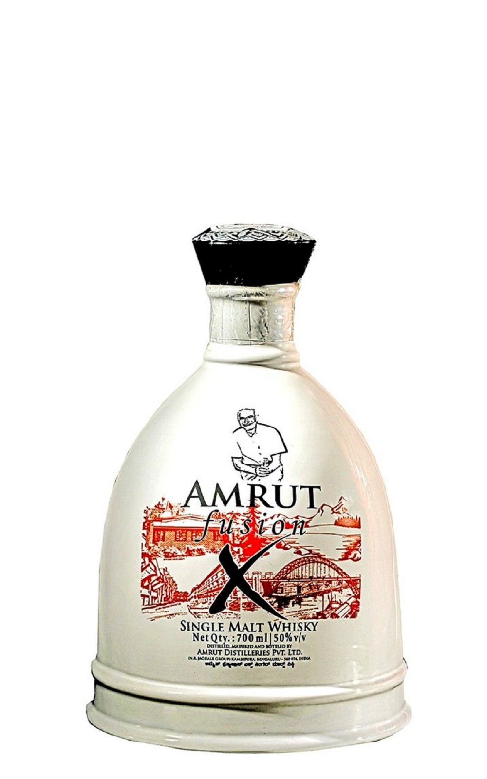Amrut Fusion X Indian Single Malt Whisky 雅沐特蒸餾廠 Fusion X 紀念瓷瓶 單一麥芽印度威士忌
