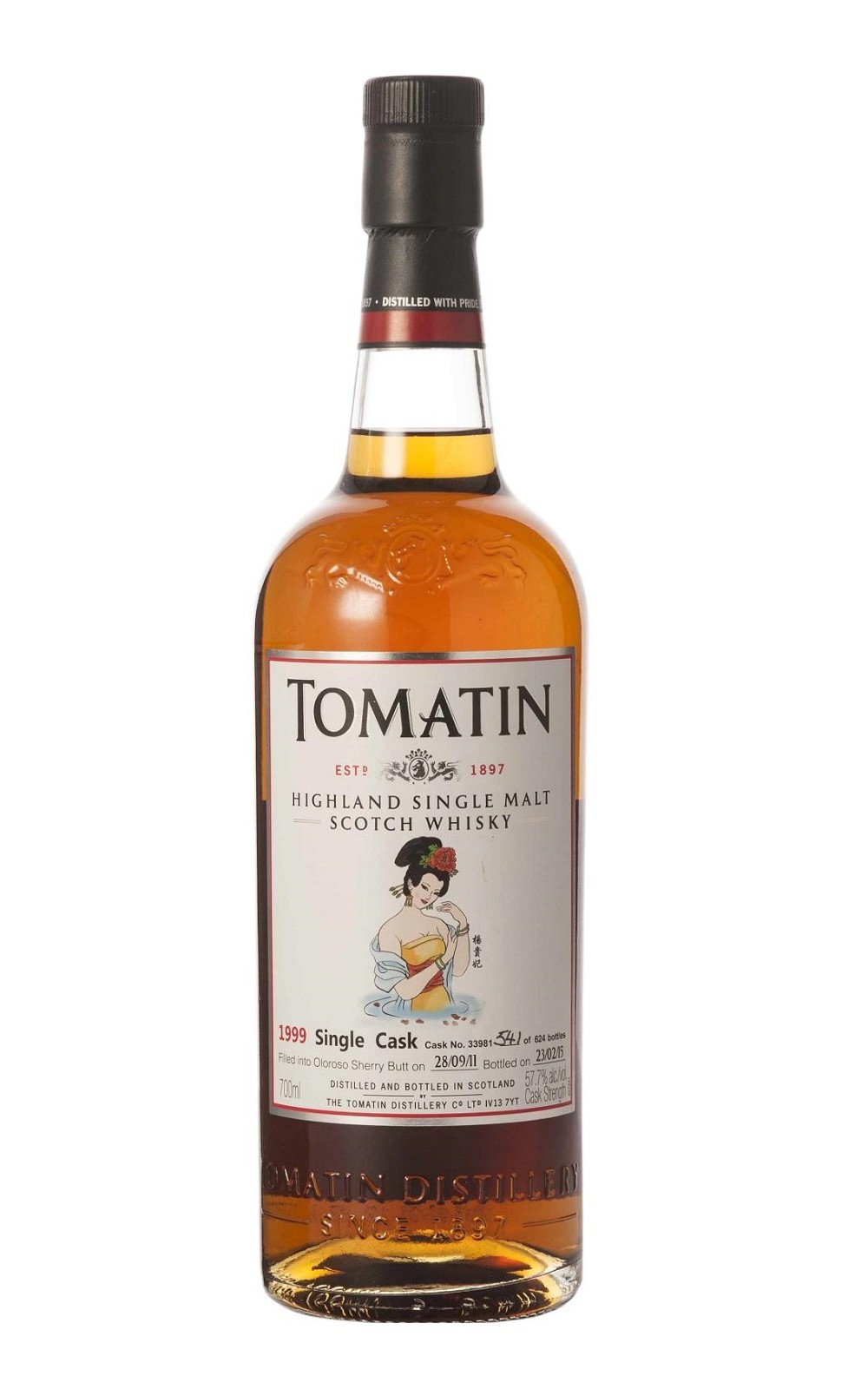 Tomatin Distillery 楊貴妃 1999 Single Cask Highland Single Malt Scotch Whisky 湯瑪町酒廠 四大美人系列 楊貴妃 1999 單桶單一麥芽蘇格蘭威士忌 台灣限定