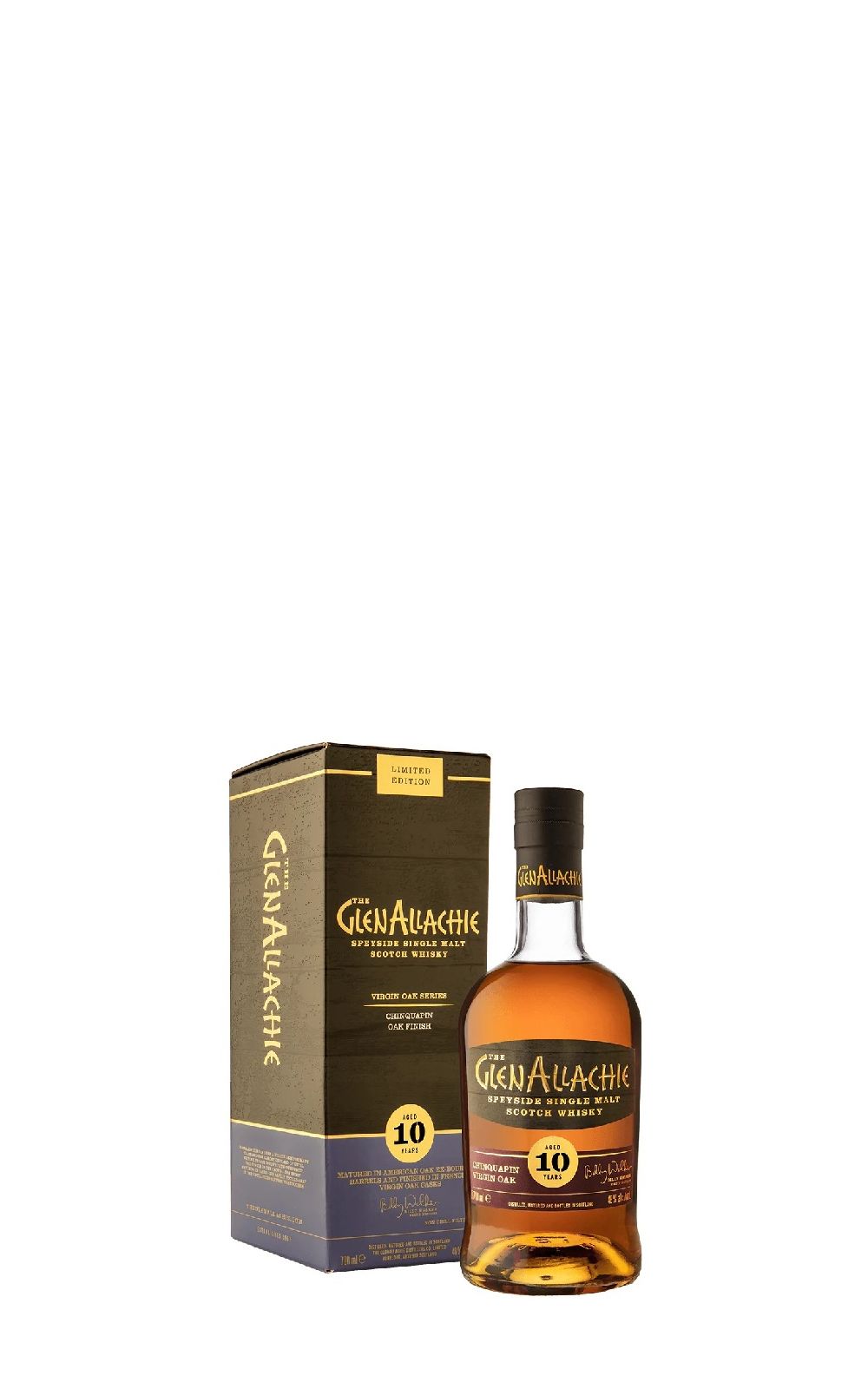 The GlenAllachie Distillery Virgin Oak Series Aged 10 Years Chinquapin Oak Finish Speyside Single Malt Scotch Whisky 艾樂奇蒸餾廠 風味處女桶系列 10年 美國黃橡木桶 單一麥芽蘇格蘭威士忌