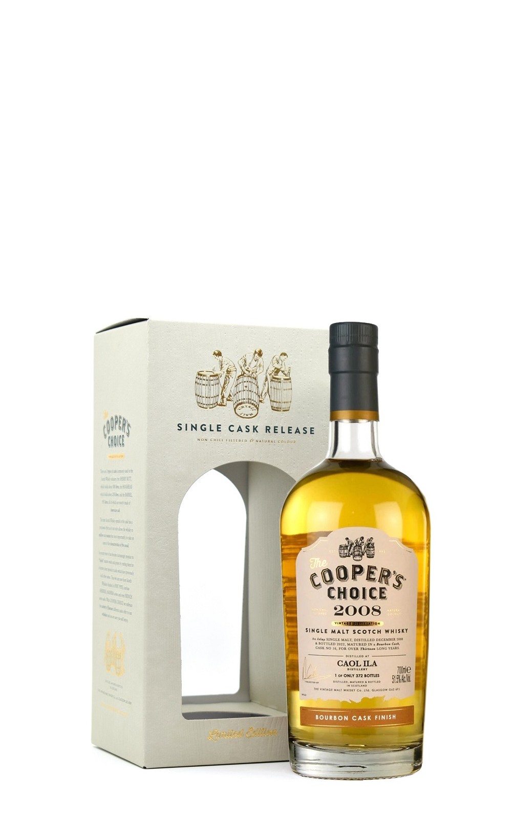 The Cooper s Choice Caol Ila 2008 13 Years 16 Bourbon Cask Finish Single Malt Scotch Whisky 酷選大師 卡爾里拉 2008 13年 波本桶 單一麥芽蘇格蘭威士忌