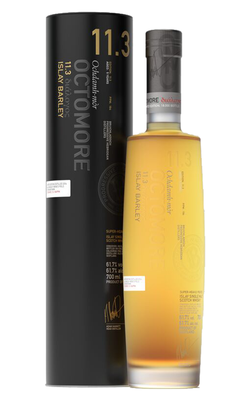 Bruichladdich Distillery Octomore Edition 11 3 Super Heavily Peated Islay Single Malt Scotch Whisky 布萊迪蒸餾廠 奧特摩系列 版本11 3 艾雷島單一麥芽蘇格蘭威士忌