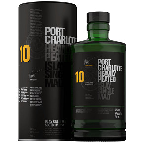 Bruichladdich Distillery-Port Charlotte 10 Aged Years in Oak Casks Heavily Peated Islay Single Malt 