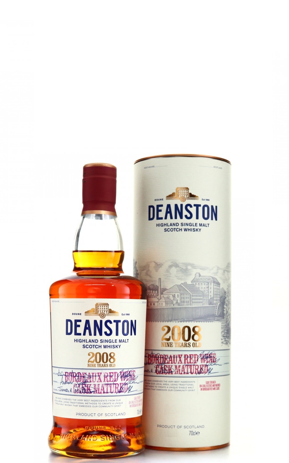 Deanston The 2008 Vintage Bordeaux Red Wine Cask 9 Year Old Single Malt Scotch Whisky 汀士頓 2008年波爾多紅酒桶單一麥芽蘇格蘭威士忌