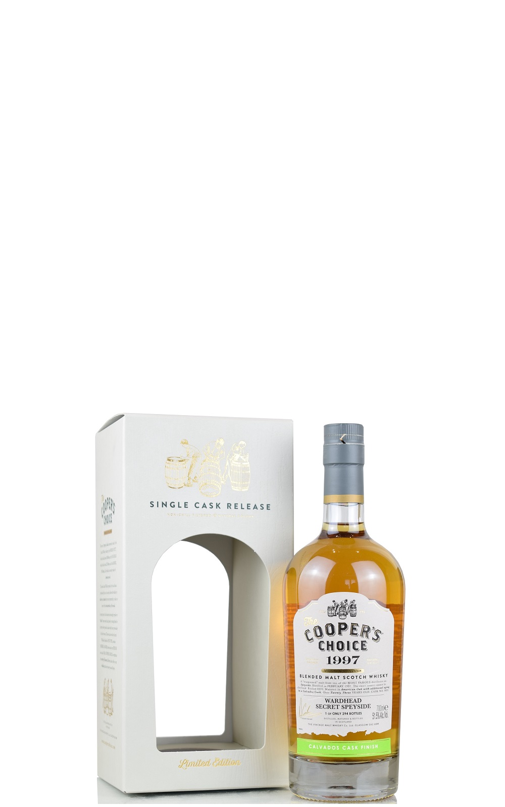 The Cooper s Choice Wardhead 1997 23YO 9891 Calvados Cask Blended Malt Scotch Whisky 酷選大師 神秘斯佩賽 1997 23年 9891 水果白蘭地桶調和麥芽蘇格蘭威士忌