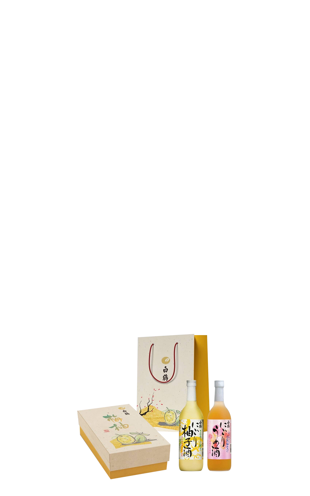 Hakutsuru Sake Brewing Co Ltd 完熟梅酒 柚子酒 雙入禮盒 附提袋 白鶴酒造株式會社 完熟梅酒 柚子酒 雙入禮盒 附提袋