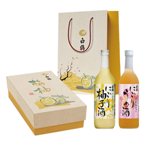 白鶴酒造株式会社-完熟梅酒+柚子酒 雙入禮盒（附提袋）