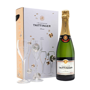 Champagne Taittinger-"Réserve" Brut Set (1 Bottle with 2 Glasses)