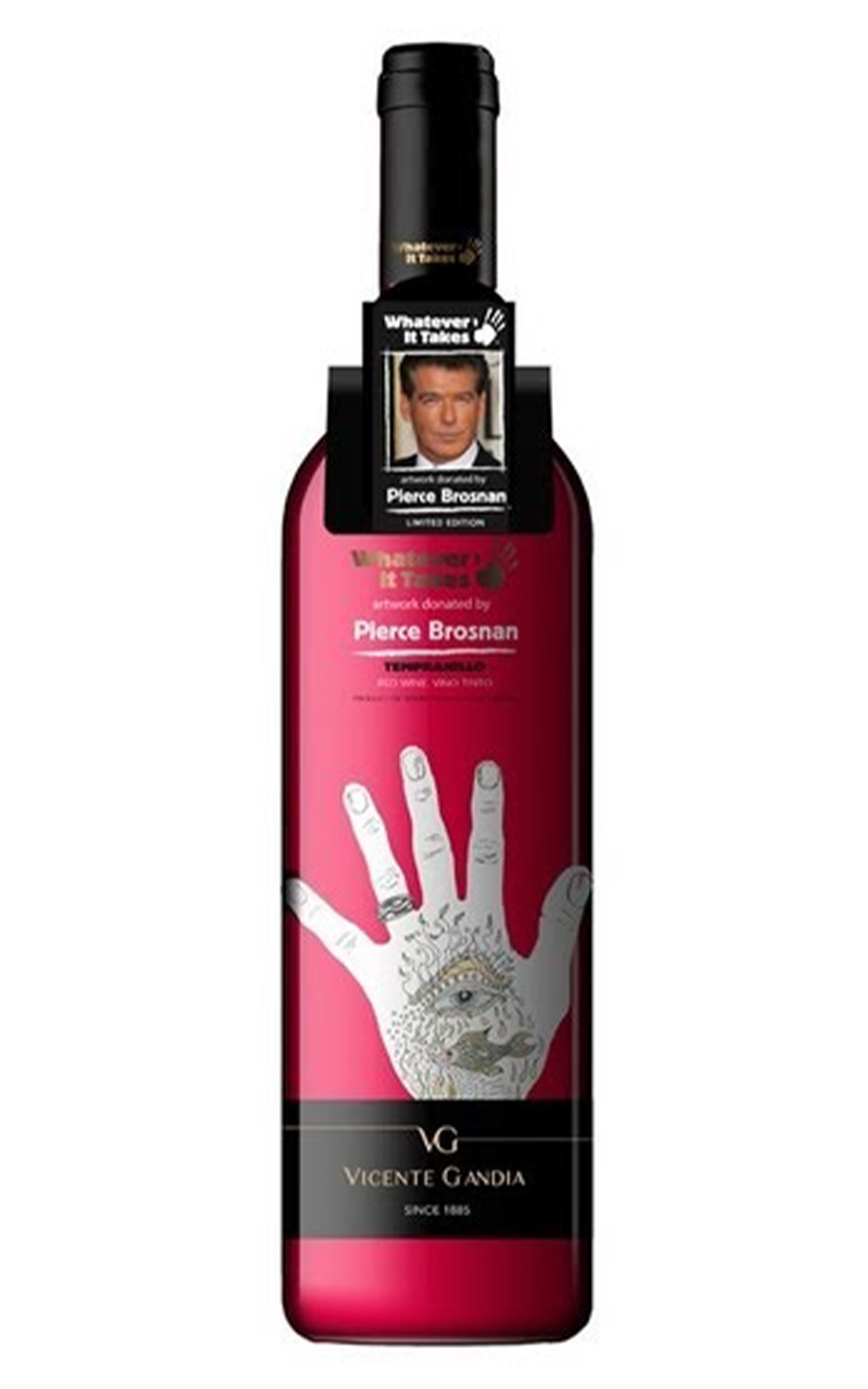 Vicente Gandia Whatever it Takes Pierce Brosnan Tempranillo NV 甘迪亞酒廠 世界名人慈善葡萄酒典藏組 皮爾斯布洛斯南 田帕尼優紅酒