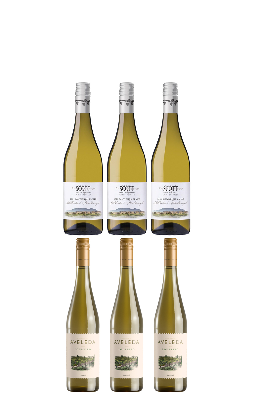 iCheers Special Set Allan Scott X Aveleda 6 Bottle Set Sauvignon Blanc 750ml 3 Loureiro 750ml 3 NV 愛酒窩特惠組 史考特X奧薇達酒莊 六瓶組 750ml 6