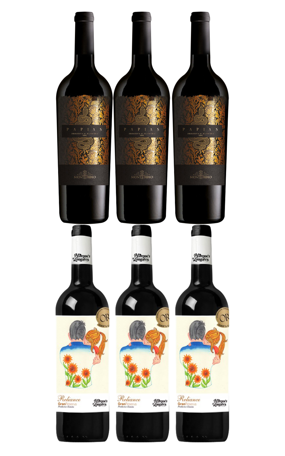 iCheers Special Set Marqués de Longares X Montedidio 7 Bottle Set Reliance 750ml 6 Papias 750ml 1 NV 愛酒窩特惠組 朗雷斯侯爵 X 蒙特迪狄奧酒莊 7瓶組 靠山 750ml 6 守護者 750ml 1