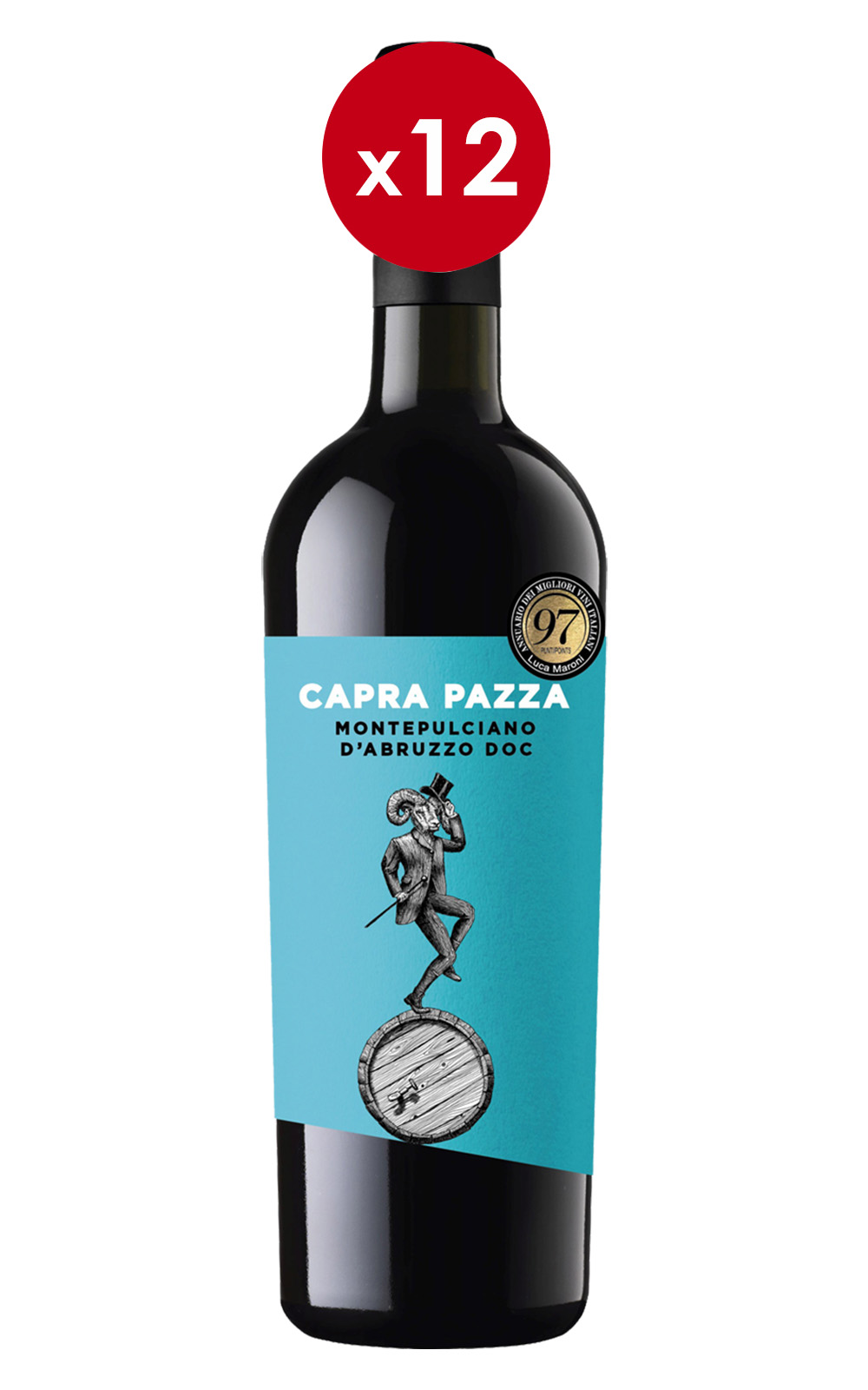 La Capra Pazza Montepulciano d Abruzzo 12 Bottle Set 750ml 12 NV 山羊圓舞曲酒莊 蒙提布希亞諾紅酒12瓶組 750ml 12