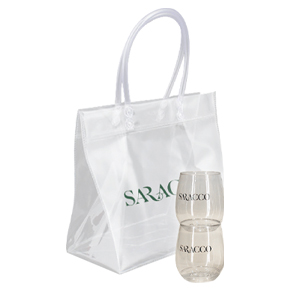 Saracco贈品-精美透明PVC手提冰袋*1+Tossware環保酒杯*2