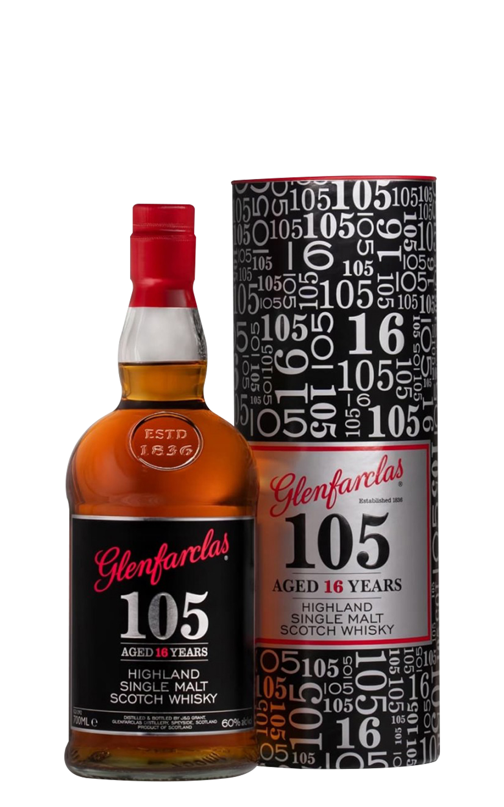 Glenfarclas 105 Aged 16 Years Highland Single Malt Scotch Whisky Paper Box 格蘭花格蒸餾廠 105 16年 高地單一麥芽蘇格蘭威士忌 原廠紙筒