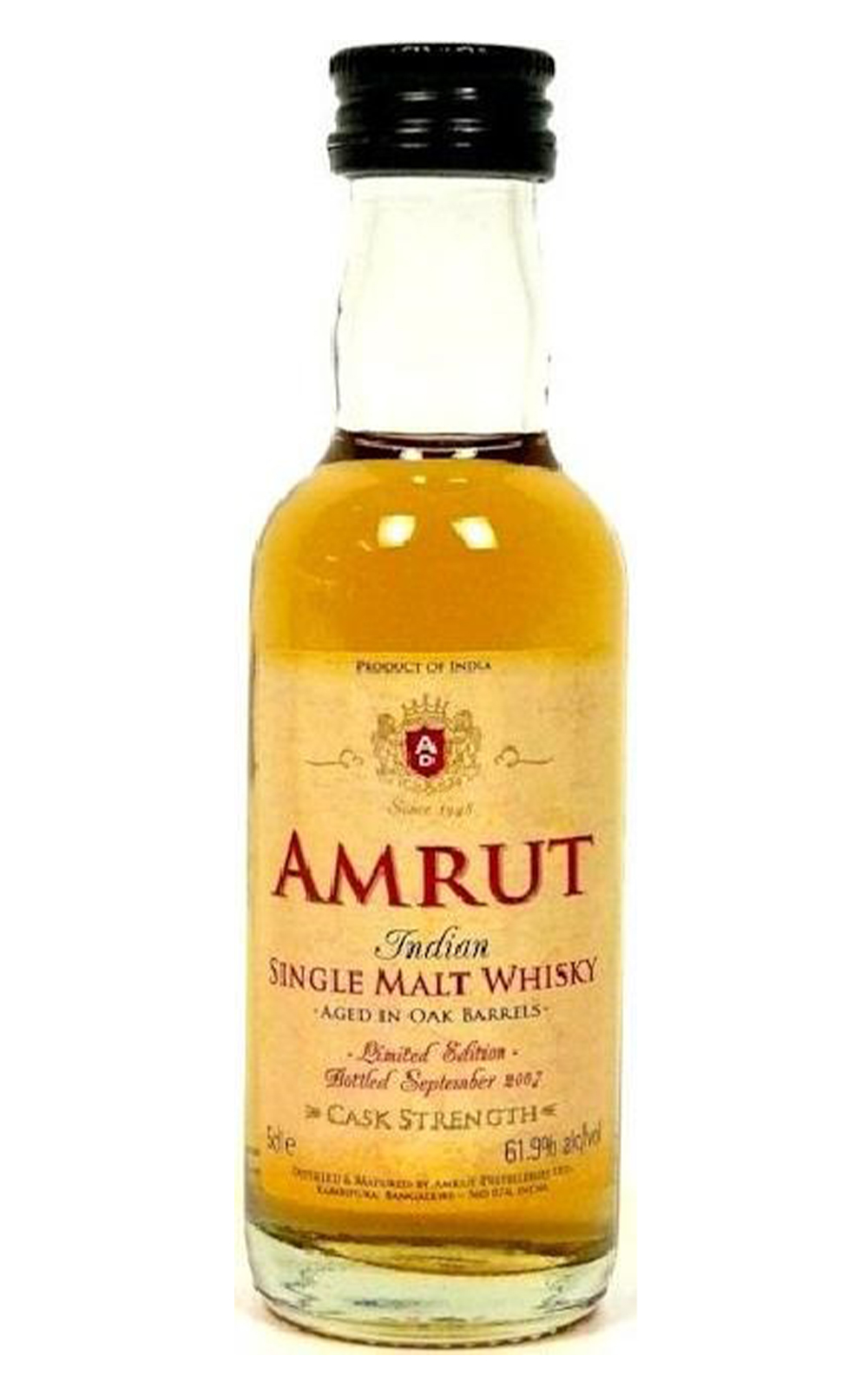 Amrut Fusion Single Malt Whisky Miniature 雅沐特蒸餾廠 融合單一麥芽威士忌迷你酒