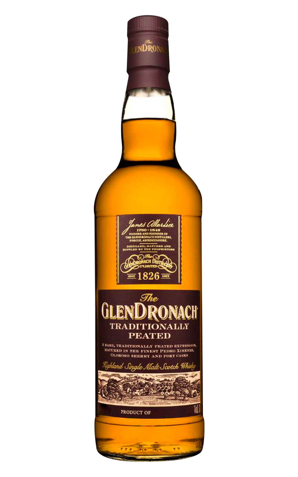 GlenDronach Traditionally Peated Highland Single Malt Scotch Whisky 格蘭多納蒸餾廠 傳統工藝泥煤桶 高地 單一麥芽蘇格蘭威士忌