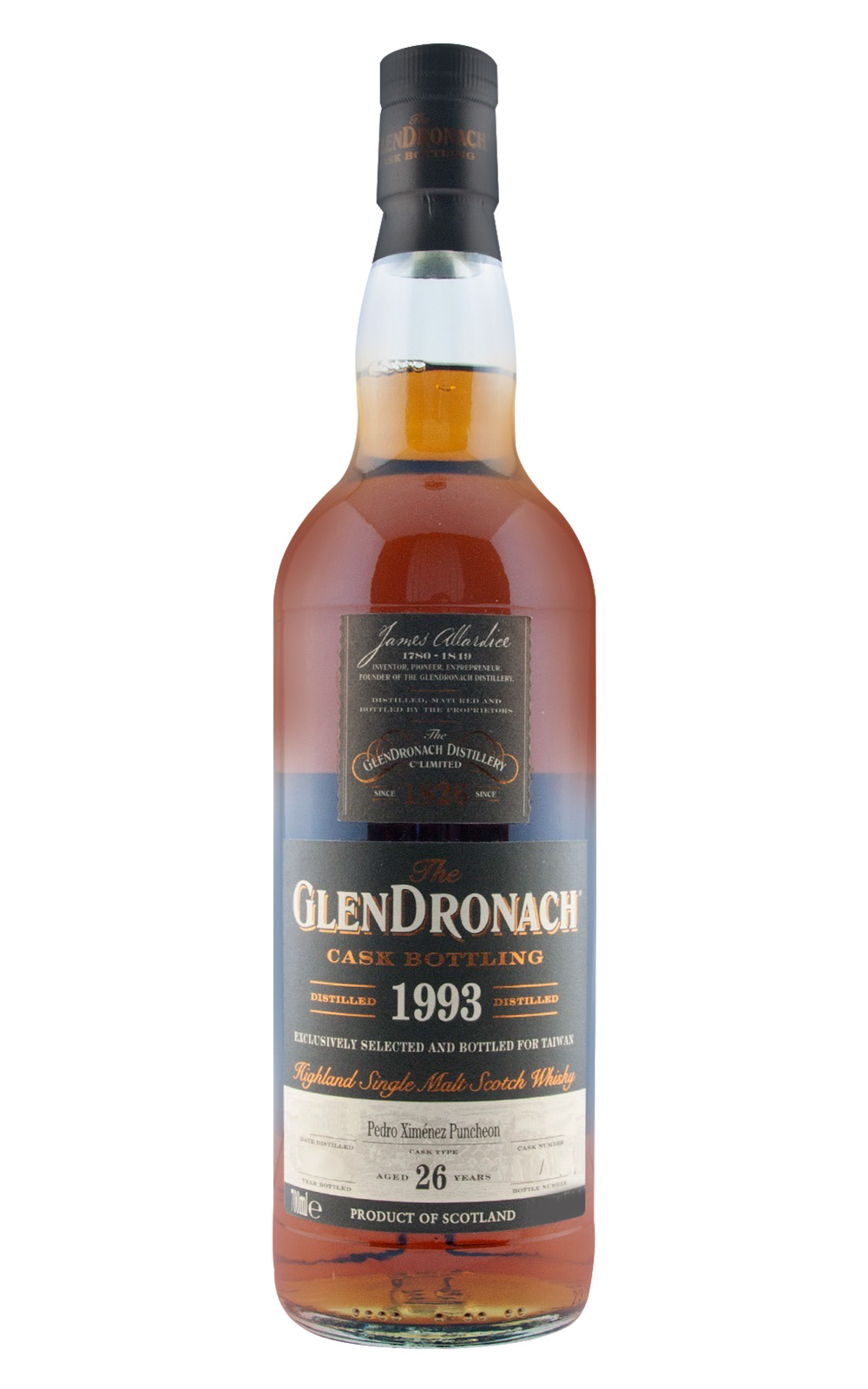 GlenDronach Cask Bottling 1993 6576 Aged 26 Years Highland Single Malt Scotch Whisky 格蘭多納蒸餾廠 1993 6576 26年 高地 單一麥芽蘇格蘭威士忌