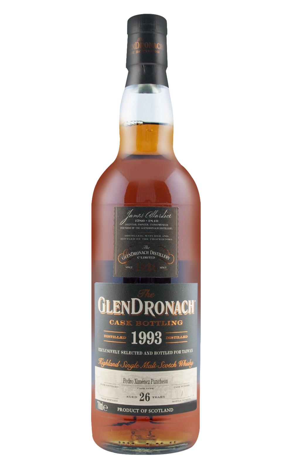 GlenDronach Cask Bottling 1993 6733 Aged 26 Years Highland Single Malt Scotch Whisky 格蘭多納蒸餾廠 1993 6733 26年 高地 單一麥芽蘇格蘭威士忌