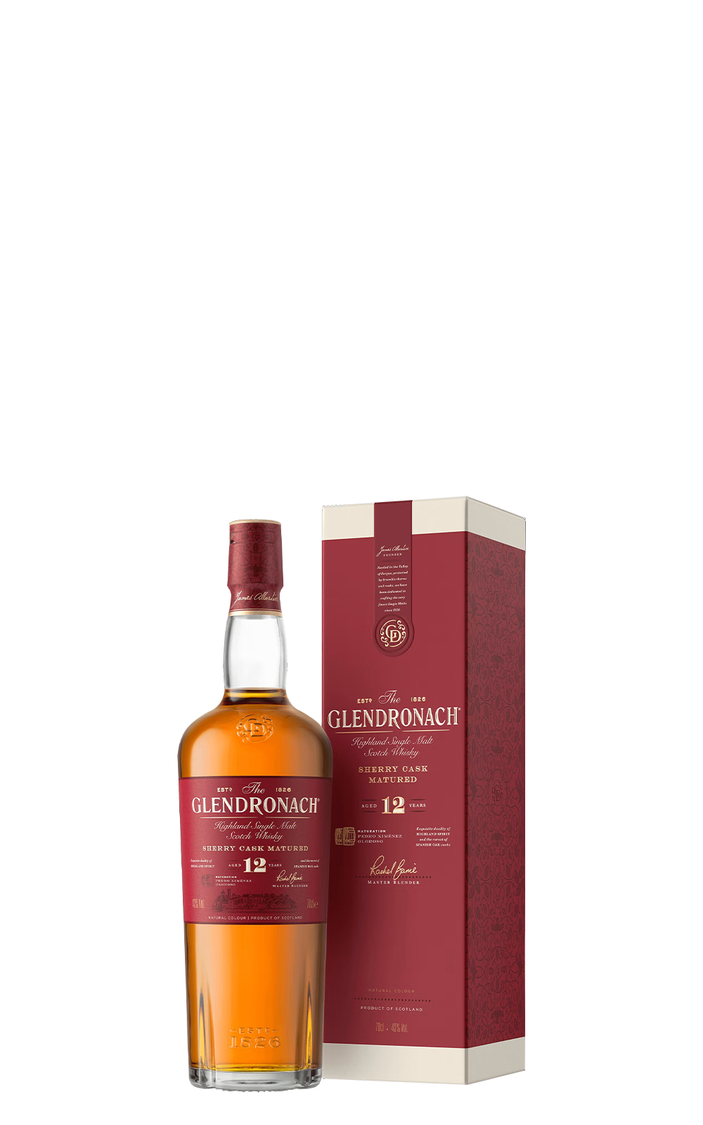 GlenDronach Aged 12 Years Sherry Cask Matured Highland Single Malt Scotch Whisky 新版 格蘭多納蒸餾廠 12年 高地 雪莉桶熟成 單一麥芽蘇格蘭威士忌 新版