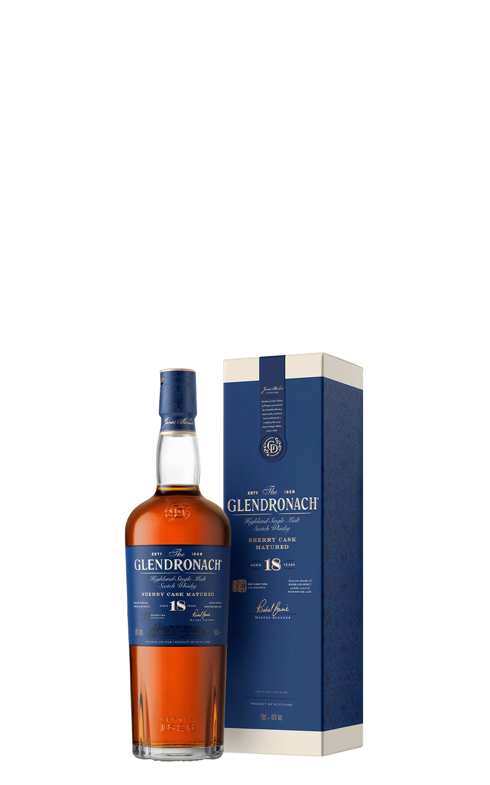 GlenDronach Aged 18 Years Sherry Cask Matured Highland Single Malt Scotch Whisky 新版 格蘭多納蒸餾廠 18年 高地 雪莉桶熟成 單一麥芽蘇格蘭威士忌 新版