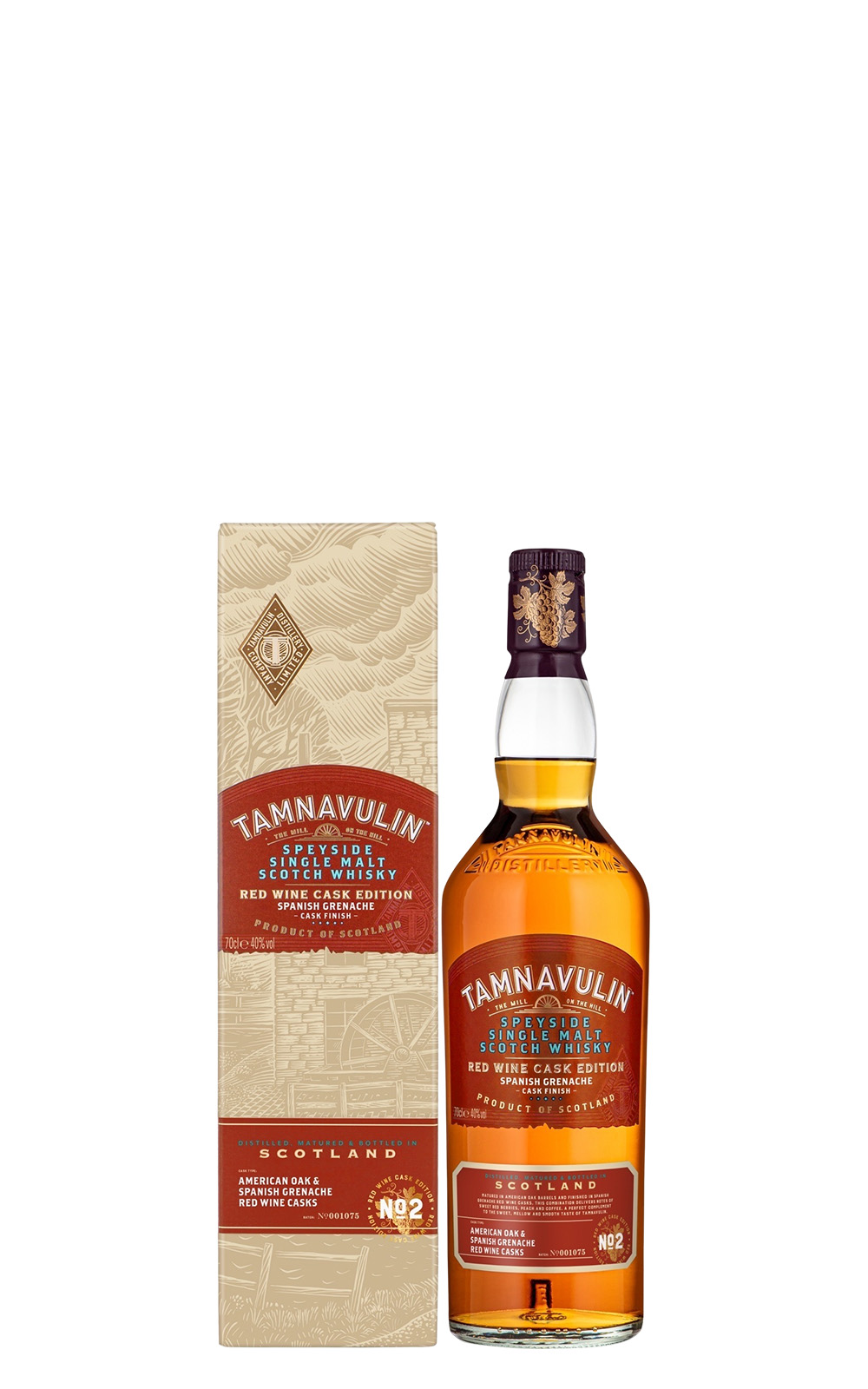 Tamnavulin Distillery Red Wine Cask Edition Spanish Grenache Cask Finish Single Malt Scotch Whisky 塔木嶺蒸餾廠 玩桶系列 格納希紅酒桶 單一麥芽蘇格蘭威士忌
