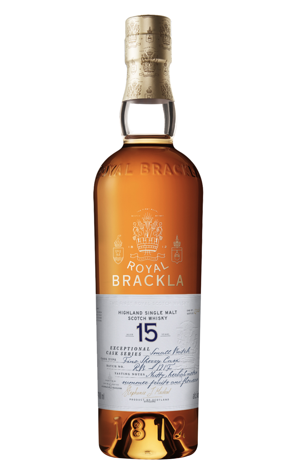Royal Brackla Small Batch Fino Sherry Cask Aged 15 Years Highland Single Malt Scotch Whisky 皇家柏克萊 小批次 菲諾雪莉過桶 15年 高地單一麥芽蘇格蘭威士忌