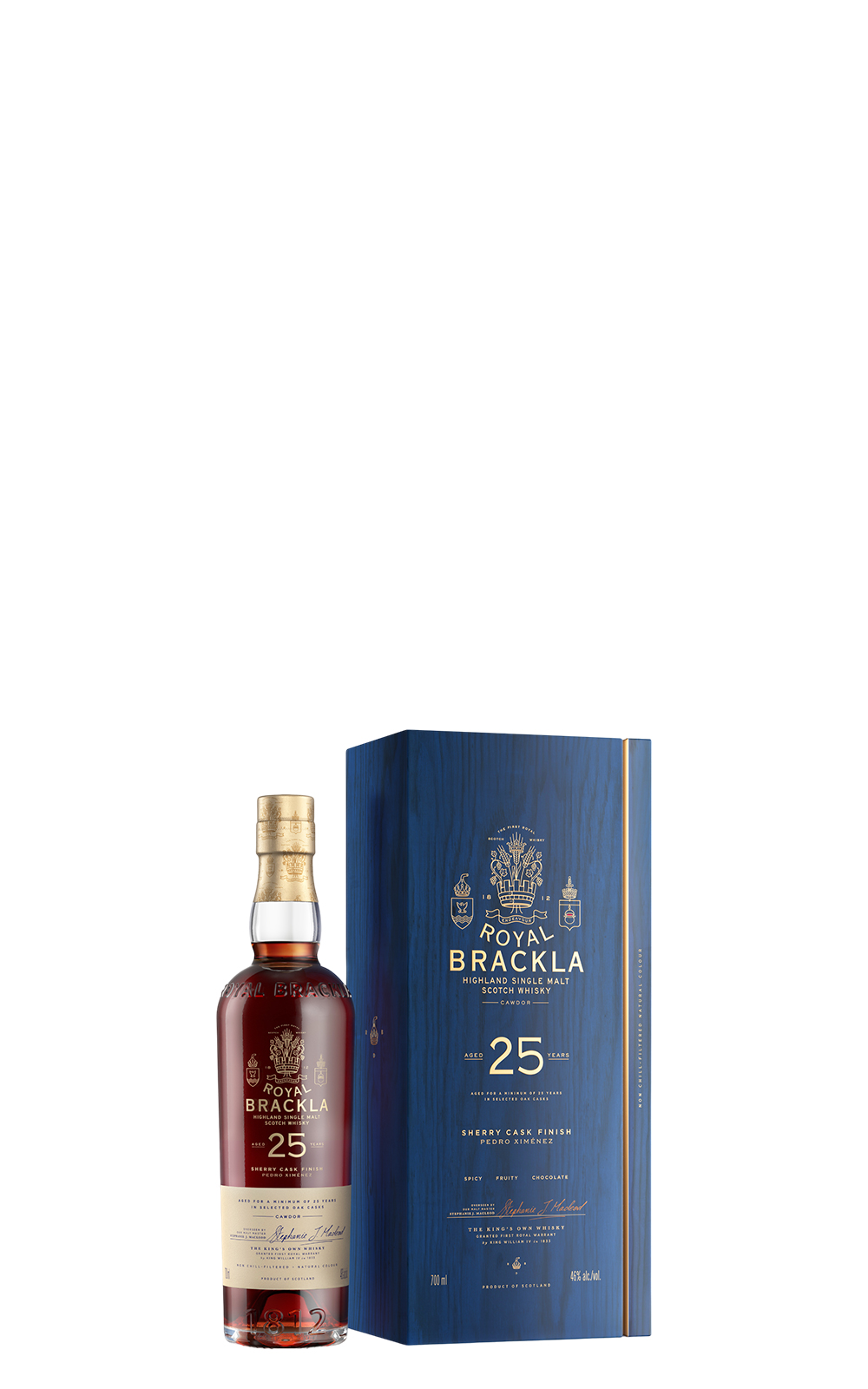 Royal Brackla Aged 25 Years Sherry Cask Finish Highland Single Malt Scotch Whisky Wooden Box 皇家柏克萊 25年PX雪莉桶 高地單一麥芽蘇格蘭威士忌 木盒