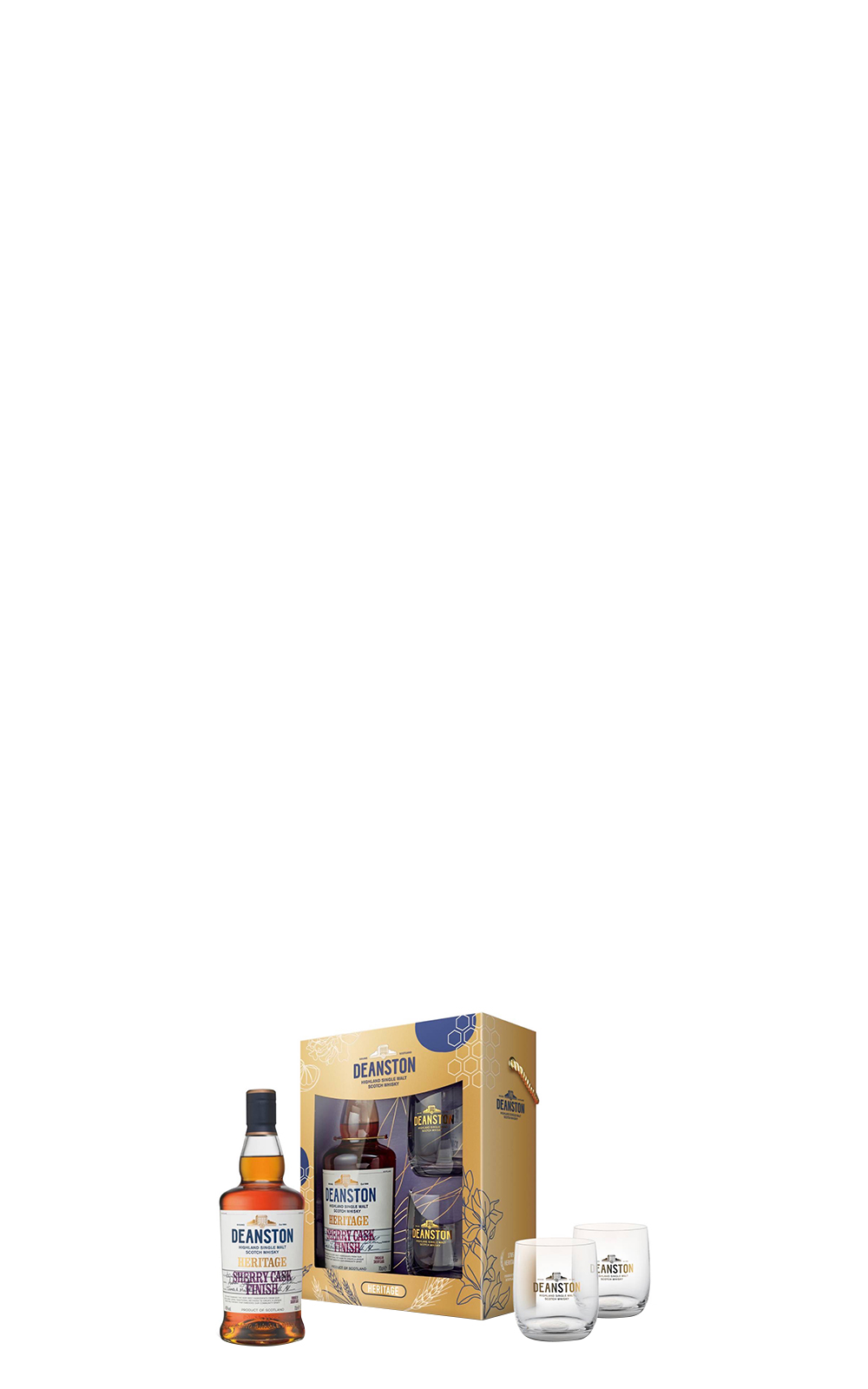 Deanston Heritage Sherry Cask Finish Single Malt Scotch Whisky 2023 Chinese New Year Gift Box 汀士頓 1785傳承 雪莉桶 二次陳釀 2023新春禮盒 附杯組