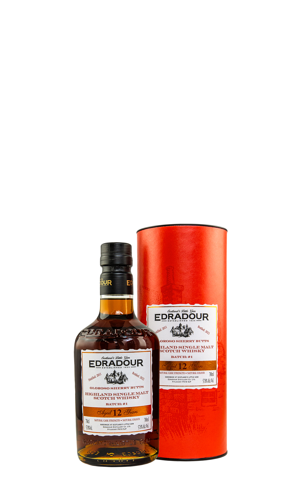 Edradour Distillery Aged 12 Years Oloroso Sherry Butts Batch 1 Highland Single Malt Scotch Whisky 艾德多爾蒸餾廠 12年 雪莉桶 第一批次 高地單一麥芽蘇格蘭威士忌