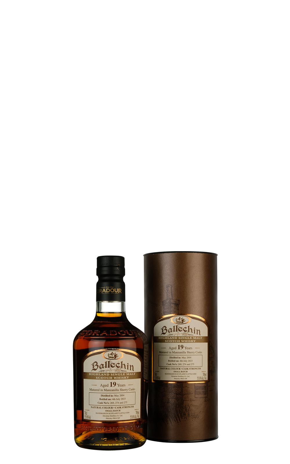 Edradour Distillery Ballechin Aged 19 Years Manzanilla Sherry Cask Highland Single Malt Scotch Whisky 艾德多爾蒸餾廠 巴拉罕 19年 曼薩尼亞雪莉桶 高地單一麥芽蘇格蘭威士忌