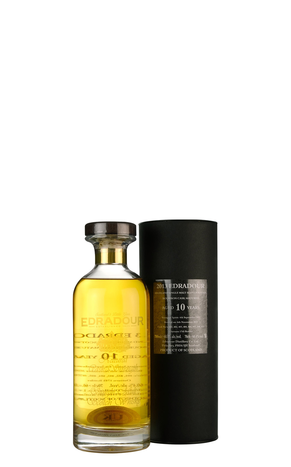 Edradour Distillery 2013 Aged 10 Years Bourbon Cask Matured Highland Single Malt Scotch Whisky 艾德多爾蒸餾廠 2013 10年 波本桶 高地單一麥芽蘇格蘭威士忌