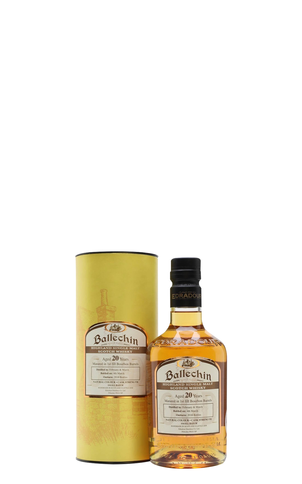 Edradour Distillery Ballechin Aged 20 Years 1st fill Bourbon Barrels Highland Single Malt Scotch Whisky 艾德多爾蒸餾廠 巴拉罕 20年 初次填充波本桶 高地單一麥芽蘇格蘭威士忌