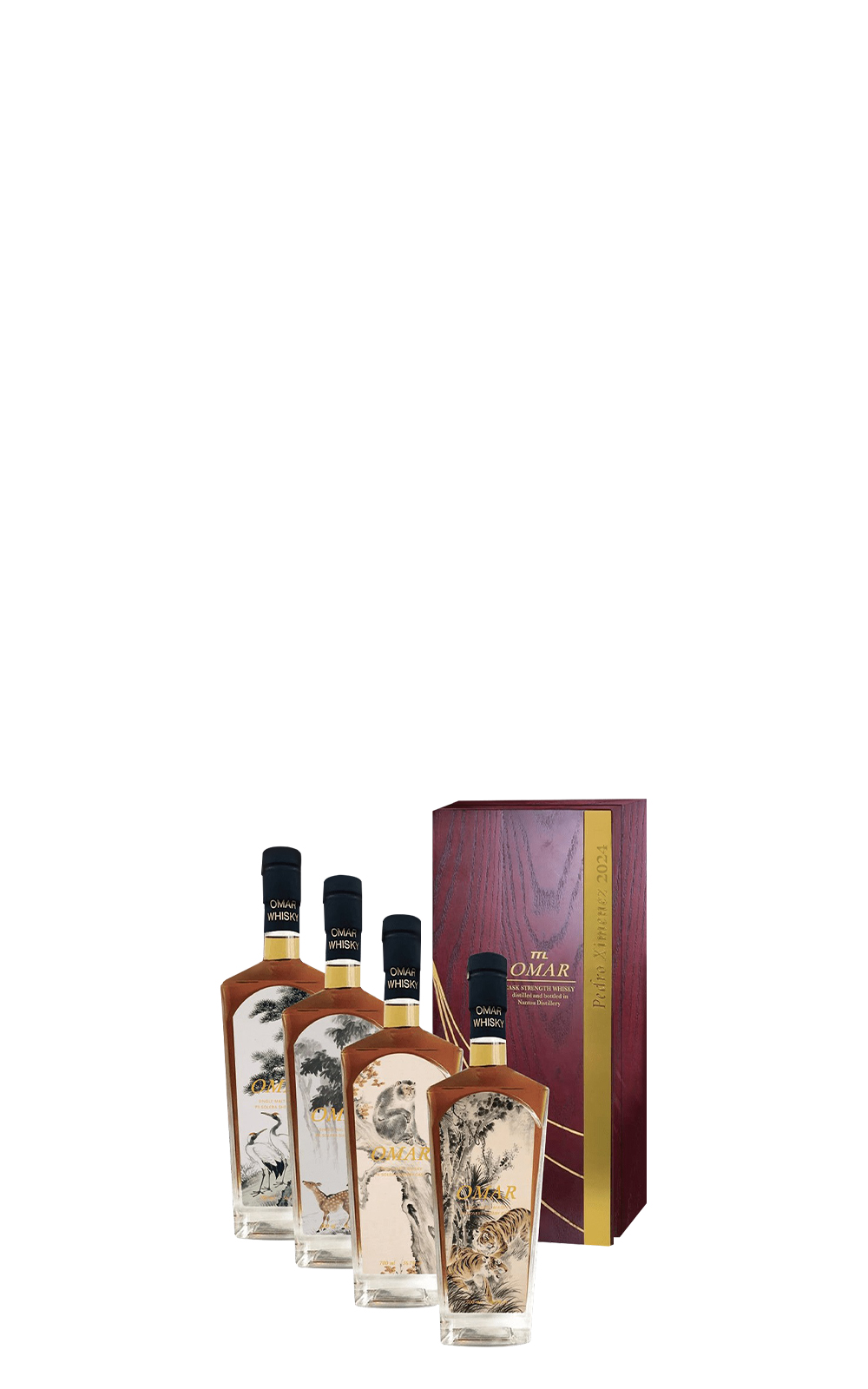 Nantou Distillery OMAR 15 Years PX Sherry Cask Single Malt Whisky Set 700ml 4 南投酒廠 延年玉獸 15年PX雪莉桶 單一麥芽威士忌 套組 700ml 4