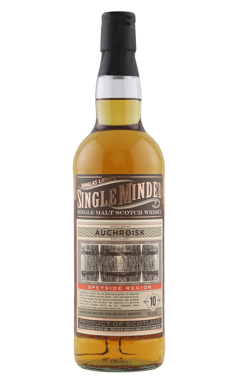 Douglas Laing Co Single Minded Auchroisk Aged 10 Years Speyside Single Malt Scotch Whisky 道格拉斯 蘭恩獨立裝瓶廠 極致系列 奧斯羅斯克 10年 斯佩賽單一麥芽蘇格蘭威士忌