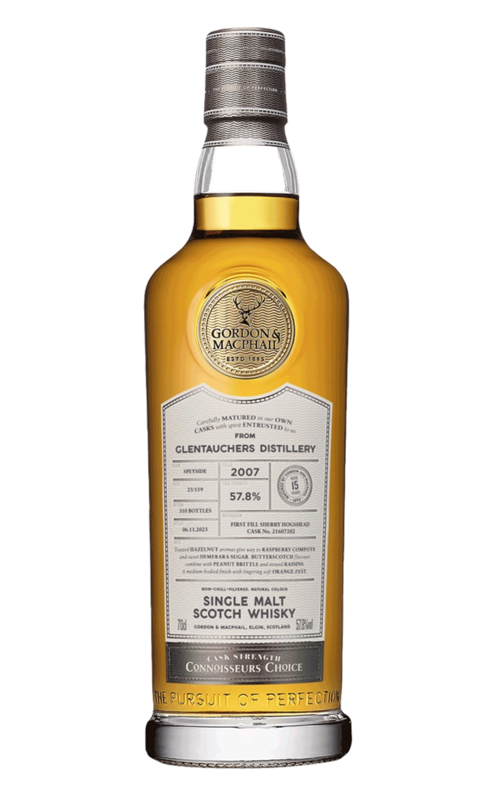 Gordon MacPhail Connoisseurs Choice Glentauchers 2007 Aged 15 Years Single Malt Scotch Whisky 高登麥克菲爾 品味家精選 格蘭道奇 2007 15年 單一麥芽蘇格蘭威士忌