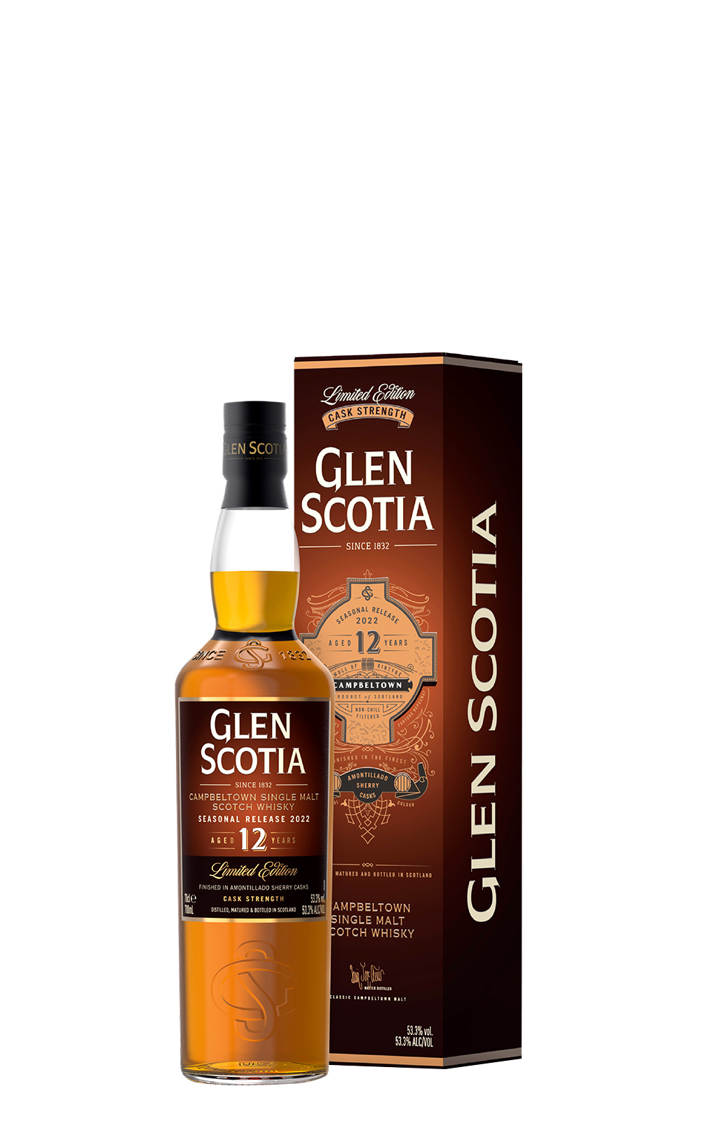 Glen Scotia Aged 12 Years Amontillado Sherry Finish Campbeltown Single Malt Scotch Whisky 格蘭帝蒸餾廠 12年 阿蒙提亞多雪莉桶 坎貝爾鎮 單一麥芽蘇格蘭威士忌