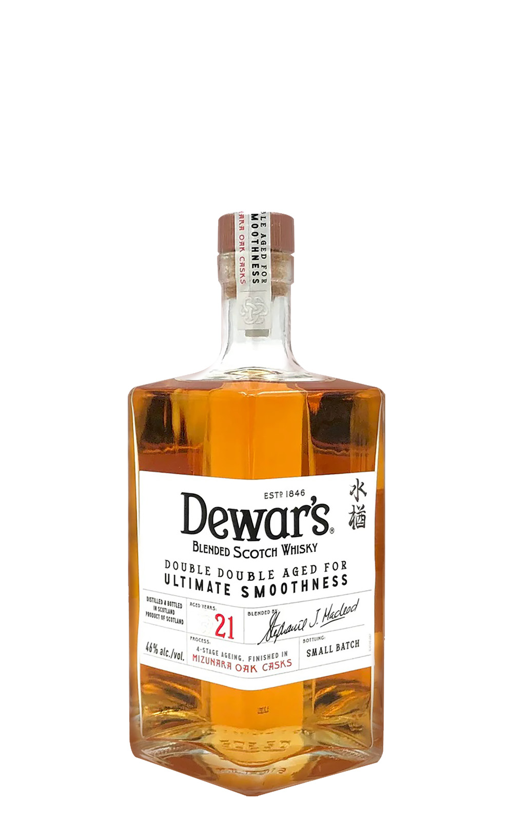 Dewar s Double Double Aged for Ultimate Smoothness Aged 21 Years Mizunara Cask Blended Scotch Whisky 帝王威士忌 四重奏陳釀系列 21年水楢桶 蘇格蘭調和威士忌