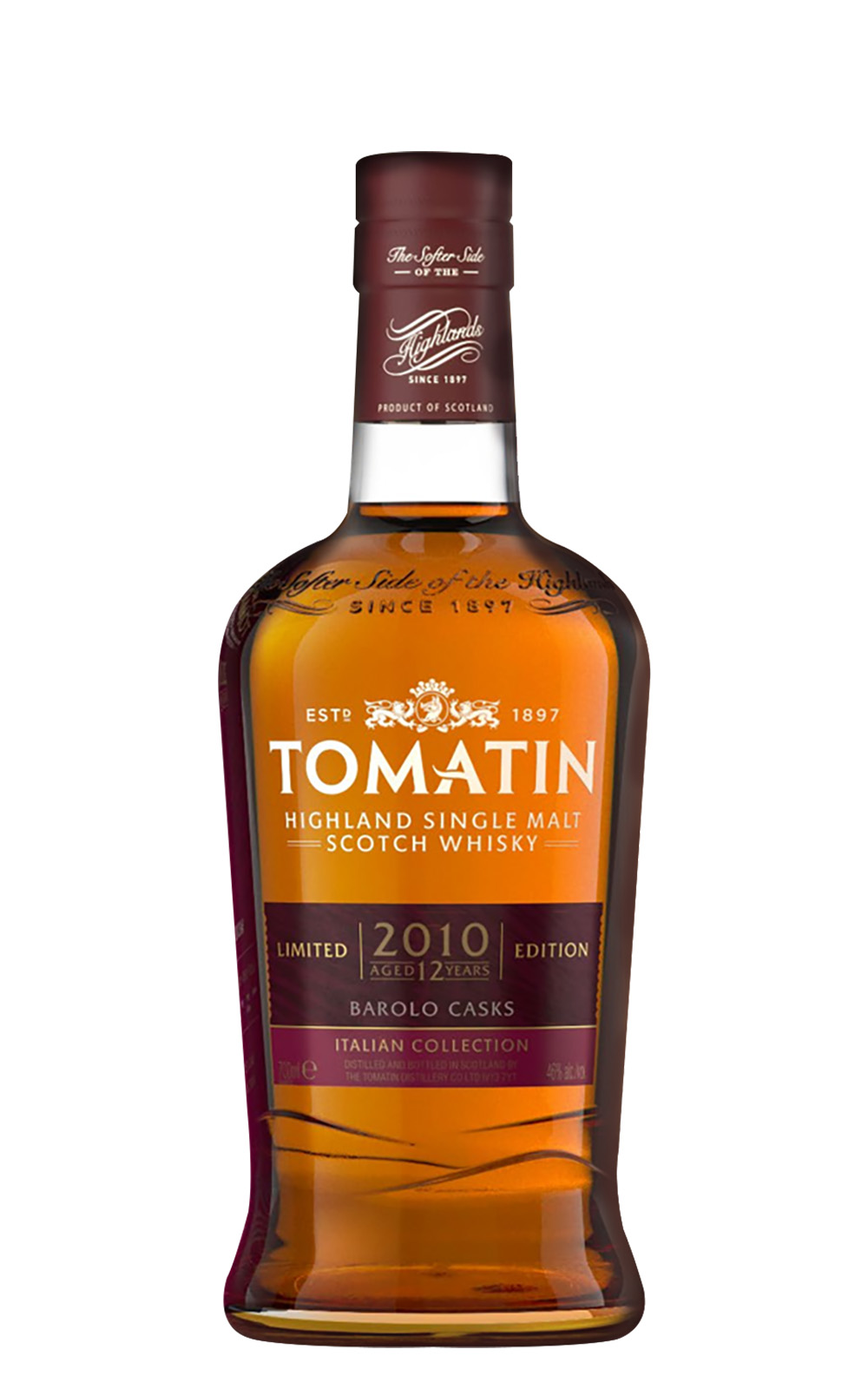 Tomatin Distillery Italian Collection 2010 Barolo Casks Highland Single Malt Scotch Whisky 湯瑪町酒廠 義式風情系列 2010年巴羅洛桶 高地單一麥芽蘇格蘭威士忌